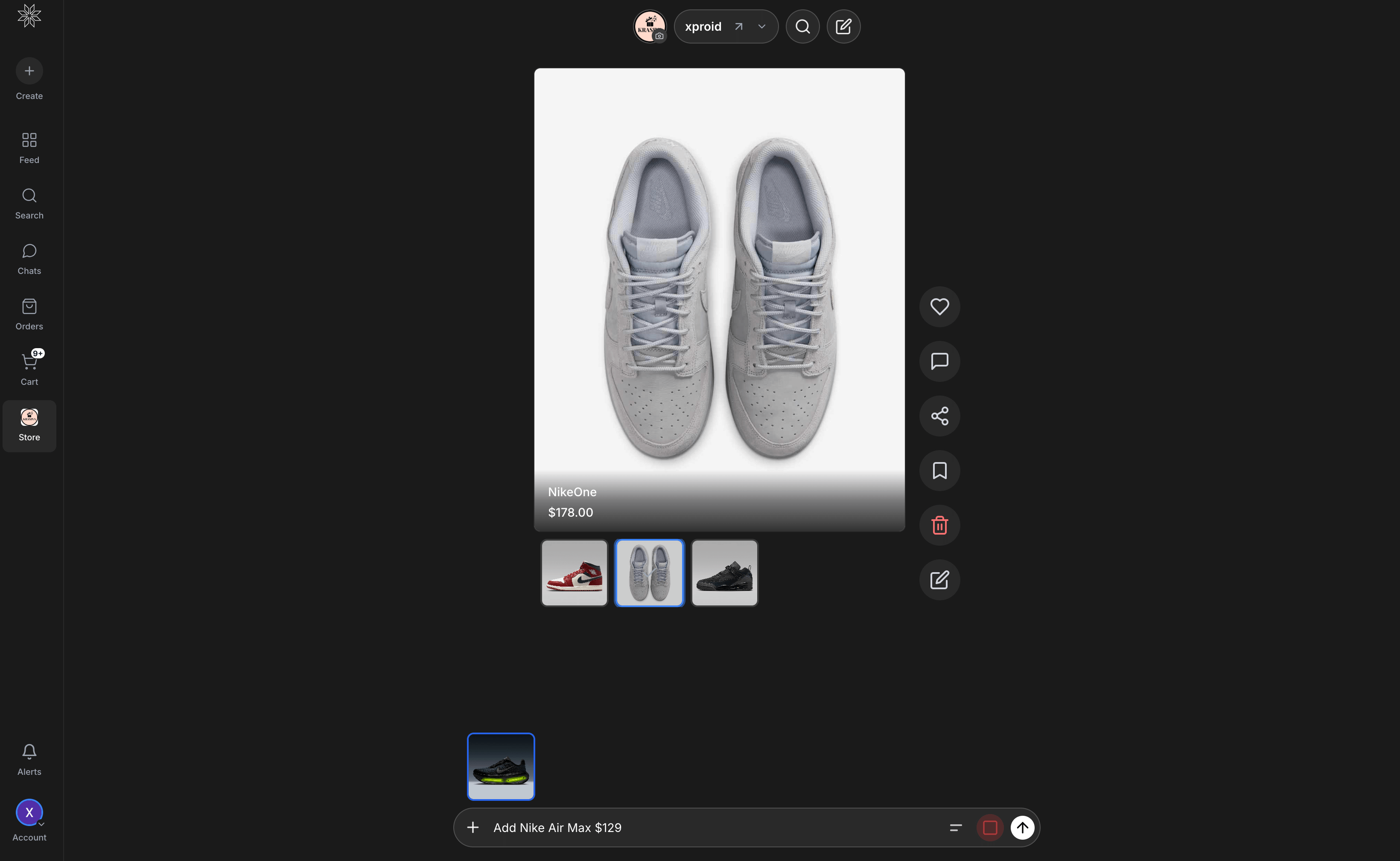 Adding a product via voice command