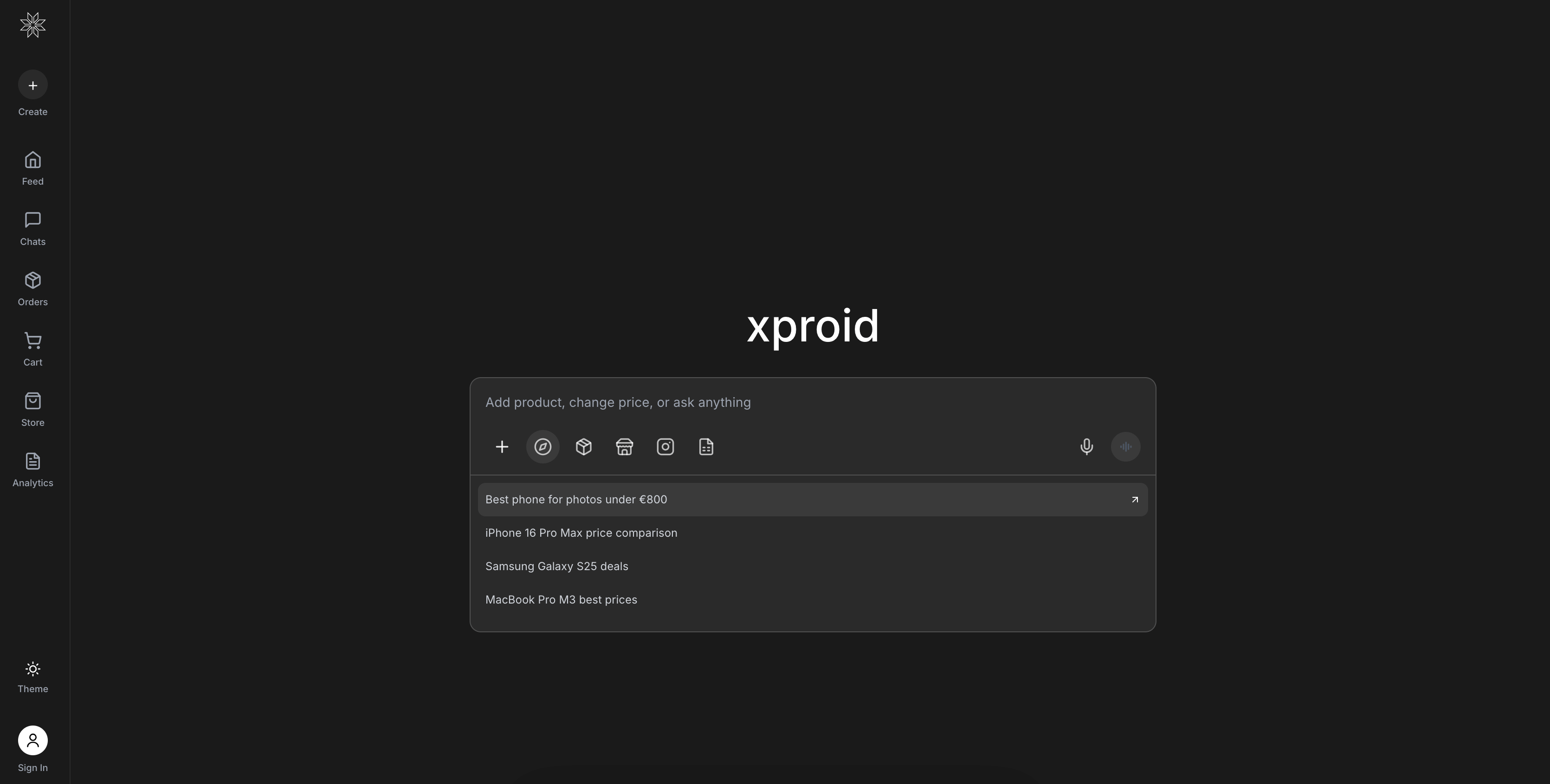 Xproid AI tips and guidance interface